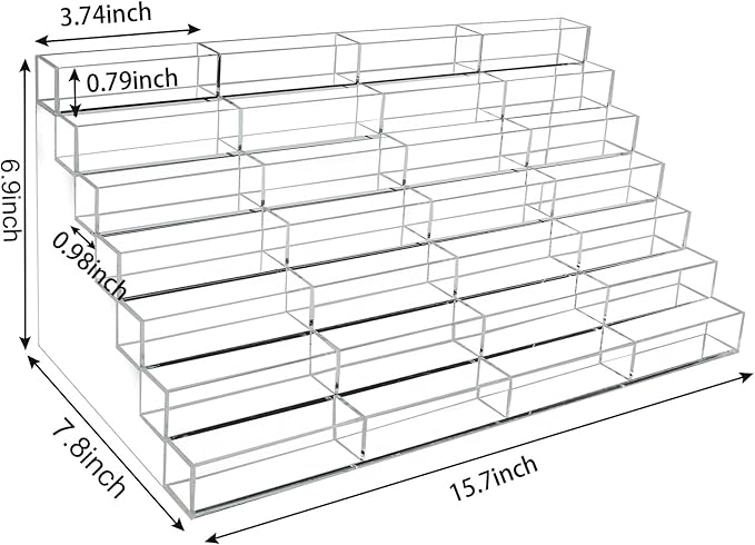 Acrylic Business Card Holder for Desk Multiple Business Card Holders 28 Slot 7 Tier Large Business Card Organizer Business Card Display Rack Clear Plastic Business Card Stand for Home Office