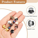 uxcell 30Pcs Metal Locking Pin Backs, Pin Keepers Locking Clasp Flat Head Clamp Needle Back Lock for DIY Brooch Crafts Badges Enamel Lapel, Metallic Black