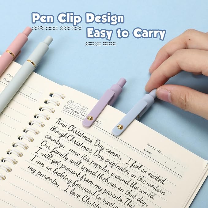 Gel Pens 6Pcs, 0.7mm Smooth Writing Black Ink Pens for Journaling, Cute Aesthetic Office Desk Accessories, School Supplies, Gift for Students & Artists (6Pcs Morandi-Black Ink)