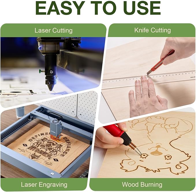 8 Pack Birch Plywood Sheets, 12 x 12 x 1/8 Inch, 3mm for Laser Cutting, Architectural Models, Wood Burning & DIY Crafts