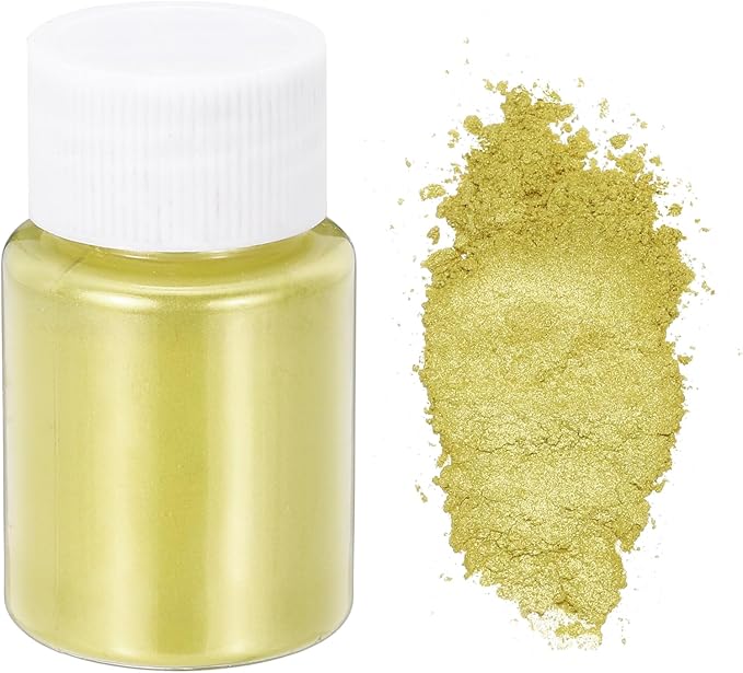 uxcell 10g/0.35oz Cosmetic Grade Mica Powder, 600 Mesh Mica Powder Natural Resin Epoxy Pigment Powders for Casting Resin, Candle Dye, DIY Nail Polish and Lip Gloss, Lemon Yellow