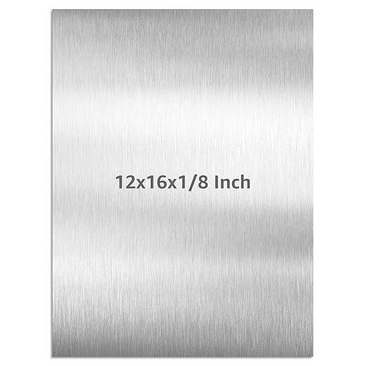 6061 T651 Aluminum Sheet Metal 12" x 16" x 1/8" (0.125") Rectangle Metal Plate Covered with Protective Film, 3mm Flat Aluminum Plate for Crafting and Industry
