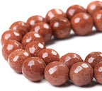 36pcs 10mm Natural Gold Sandstone Beads Faceted Stone Energy Healing Beads for Jewelry MakingDIY Bracelet Necklace Accessories 15" (10mm, Faceted Gold Sandstone)