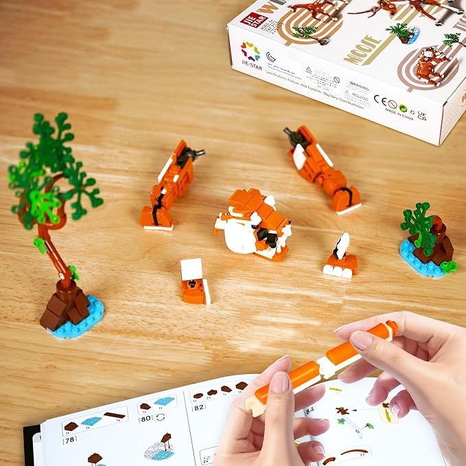 Creator 3 in 1 Building Set, Rebuilds into 3 Different Safari Animal Figures- Tiger/Sika Deer/Horse, Compatible with Lego Sets for Boys 6+/8-14 (747pcs)