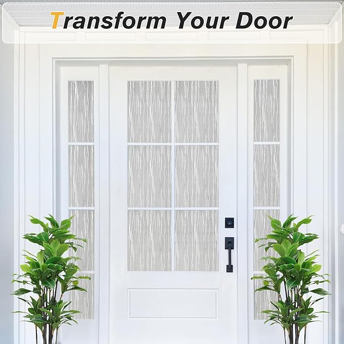 Haton Window Privacy Film, Frosted Glass Privacy Window Clings, Sun Blocking Frosting Opaque Coverings, Static Cling Removable Decorative Stickers for Home Door, Non-Adhesive 23.6" x 78.7"