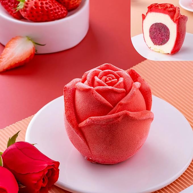 2 Pack Rose Candles Molds for Candle Making, 3D Rose Flower Silicone Molds for DIY Epoxy Resin Casting Handmade Soap Ice Valentine's Day Mother's Day Marriage Proposal Theme Home Decor