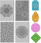 4PCS Polymer Clay Texture Sheets Set for Using with Clay Cutters Boho Clay Mat Effect as Texture Roller DIY Craft Tools Earing Jewelry Making