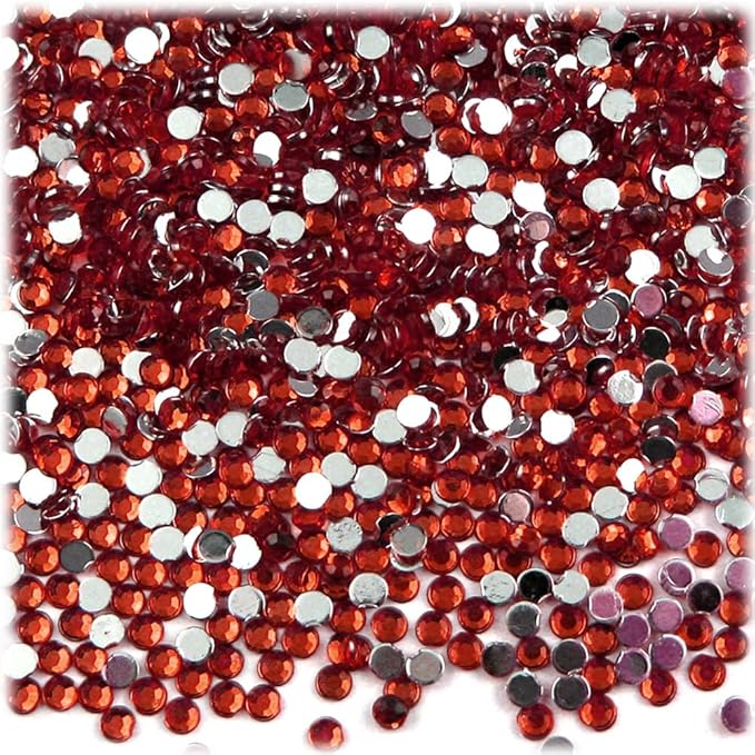 The Crafts Outlet 5-PK Set (7,200-Piece), Round 3mm Rhinestones, Flatback, Blue Tones