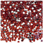 The Crafts Outlet 5-PK Set (7,200-Piece), Round 3mm Rhinestones, Flatback, Red Tones