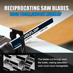 5 Pack 9 inch Reciprocating Saw Blades Set,14 TPI High Carbon Saw Blades, Metal Saw Blades with Organizer Case (5, 14TPI/225mm)