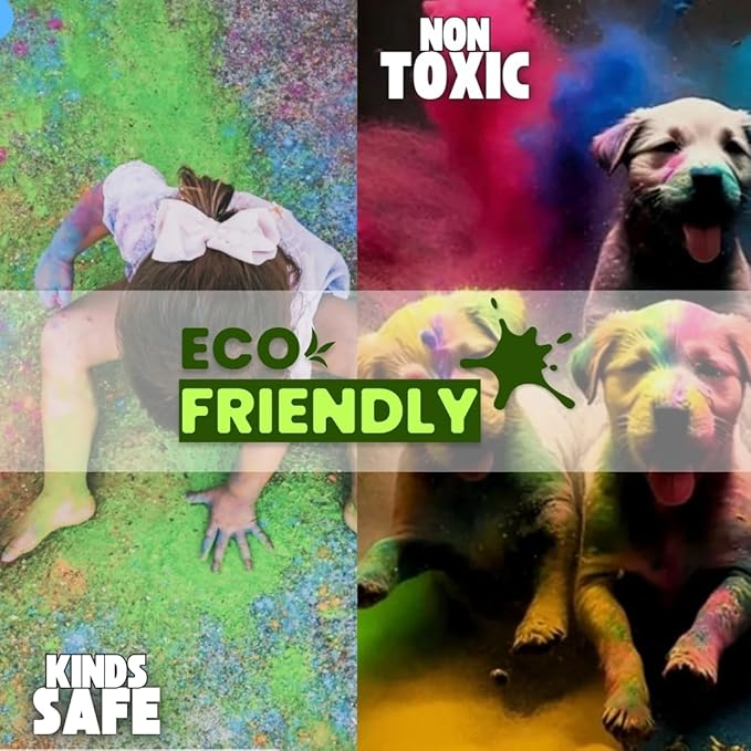 2.2lb/1kg green Holi color powder rangoli non toxic bulk organic washable natural gender reveal decorations colour war kids dog animal summer camps festivals gift run gulal