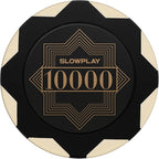 SLOWPLAY Nash Clay Poker Chips, 14 Grams Heavyweight Clay Composite, 40mm Large Chips in Bulk, Pack of 50 with Denomination of 10000