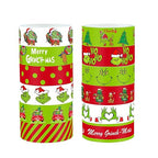12 Rolls Christmas Washi Tape - Festive Cartoon Characters, Green & Red Xmas Decorative Masking Tape for Scrapbooking, Journals, Calendars, DIY Crafts & Gift Wrapping (16.4ft x 0.6")"