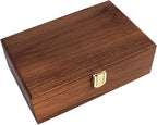 Alex Cramer Double 9 Dominoes Set for Adults with Spinners. Domino Set in Black Walnut Case. Holds 55-Piece Set of Dominoes (Dominos Set)