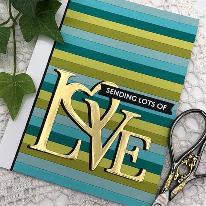 Mvchifay Cutting Dies for Card Making Metal Die-Cuts Scrapbooking Tool Hollow Frame DIY Craft Punch Template Embossing for Paper Album Decor (Word A-Love 8.2x6.6cm)