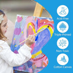 ESRICH Stretched Canvas for Painting 5x7, 28 Pack Small Canvases 5/8" Profile Primed Acid-Free Blank Canvas for Kids & Artists