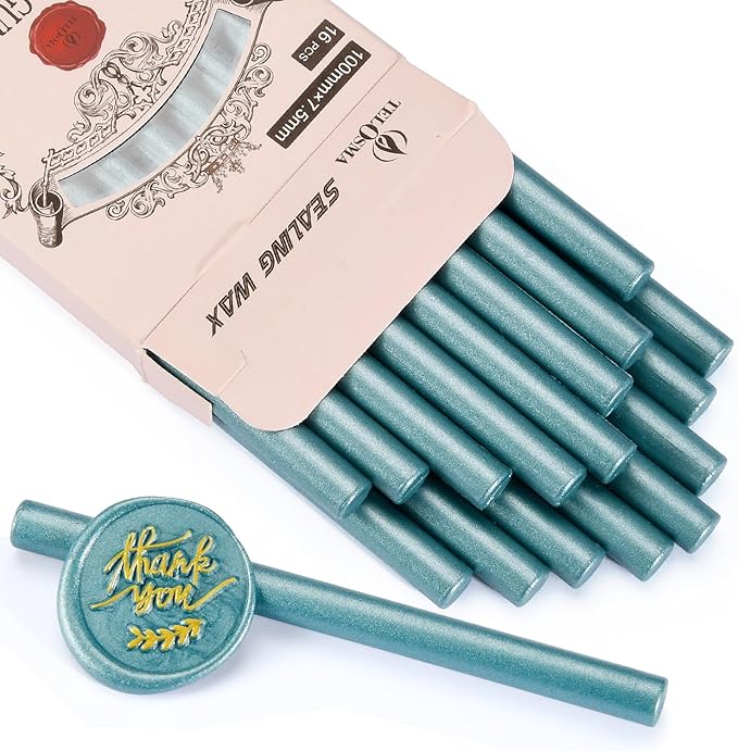 16 PCS Sealing Gun Wax Sticks in Patina Color for Stamp Seals, Fit to Mini Glue Gun