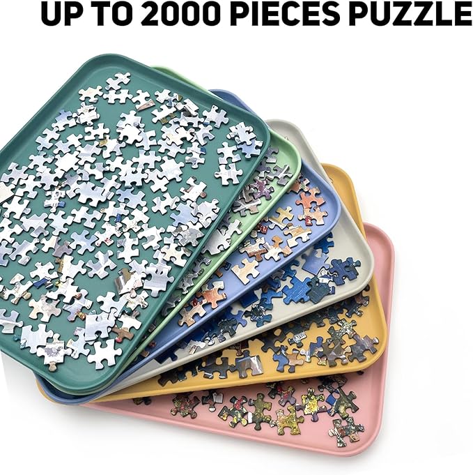 12" x 8.7" Puzzle Sorting Trays - Stackable, 6 Pack Puzzle Sorter for Sorting 1000/1500/2000 Pieces