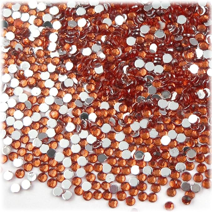 The Crafts Outlet 5-PK Set (7,200-Piece), Round 3mm Rhinestones, Flatback, Blue Tones