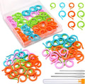 Yizzvb 50 Pcs Stitch Markers, Colorful Crochet Stitch Markers with Large-Eye Blunt Needles, Crochet Marker Ring for Knitting Crocheting DIY Craft Project with Storage Box