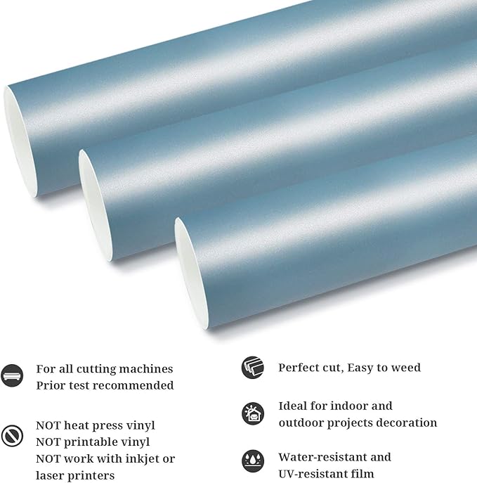 TECKWRAP Permanent Adhesive Vinyl 12" x 10ft, Matte Cobalt Blue