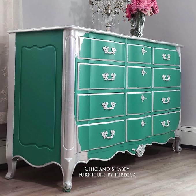 Dixie Belle Paint Company Chalk Finish Furniture Paint - Mermaid Tail (4oz) - Matte Aqua Green Chic Chalk Mineral DIY Furniture Paint