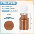 uxcell 10g/0.35oz Cosmetic Grade Mica Powder, 600 Mesh Mica Powder Natural Resin Epoxy Pigment Powders for Casting Resin, Candle Dye, DIY Nail Polish and Lip Gloss, Red Brown