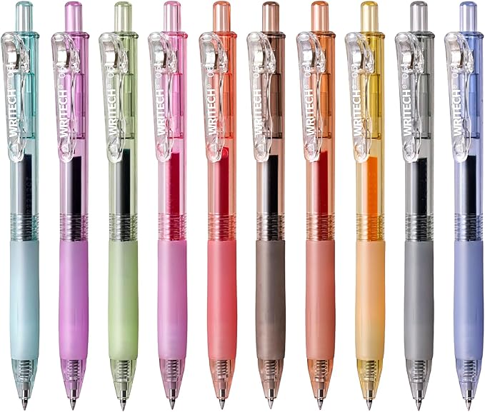 WRITECH Retractable Gel Pens Quick Dry Ink Pens 0.5mm Bullet Multicolor For Journaling, Drawing, Doodling, and Notetaking (Multicolor)