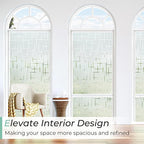 DOWELL Window Privacy Film Frosted Glass Window Film, Sun Blocking Non-Adhesive Glass Cling, Decorative Door Sticker, Self Static-Cling Tint Covering for Home Office, Cross Pattern 23.6" x 157.5"