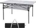 KingCamp Folding Camping Table, Portable Camp Table Foldable Aluminum Roll Up Seamless Desktop with Storage and Tall Legs for Outdoor Backyard Picnic