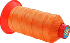 Mandala Crafts Bonded Nylon Thread - Heavy Duty Orange Sewing Threads - 415 YDs Size 346 210D T350 Tex 350 for Leather Jeans, Weaving, Outdoor, Marine, Upholstery