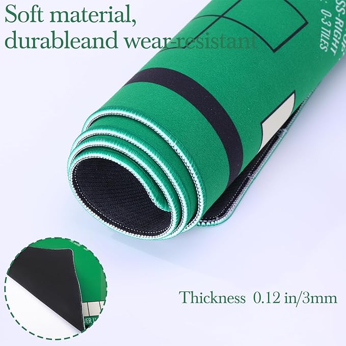 Mahjong Mat for Table 31.5''x31.5'', Mahjong Cloth Cover with Game Rules, Mahjong Tablecloth for Poker, Board Games Table Mat, Card Games, Tile Games, Dominoes (Green)