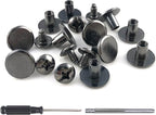 YORANYO 150 Sets 8MM Chicago Screws Leather Rivets for Fabric Chicago Binding Screws Buttons Metal Studs Rivets for Decorate and Repair Belts Bags Shoes Purse Dog Collar Leather Craft (Gun-Metal)