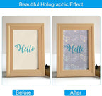 PATIKIL 8.3x5.8" Holographic Sticker Paper, 20Sheets A5 Polypropylene Self-Adhesive Transparent Waterproof Laminate Overlay Film for Photo Cards Scrapbook Decorations, Butterfly