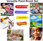 Transon Art Painting Brush Assorted Set of 12 for Acrylic Watercolor Gouache Hobby Painting