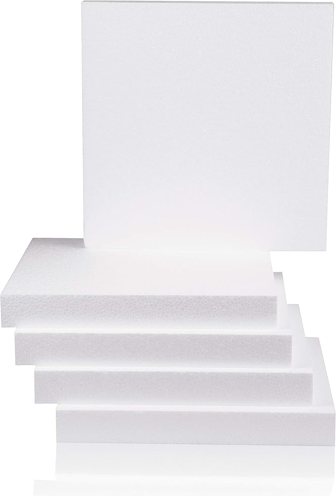 Silverlake 12x12x1.5 Craft Foam for Styrofoam Block Projects (5-Pack)