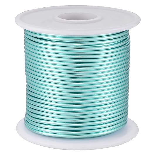12 Gauge Ice Blue Aluminum Craft Wire (105FT) - Anodized for Jewelry Making, Beading Floral, Plant Gardening, Sculpting & Modeling Craft Wire (Ice Blue #24, 2mm)