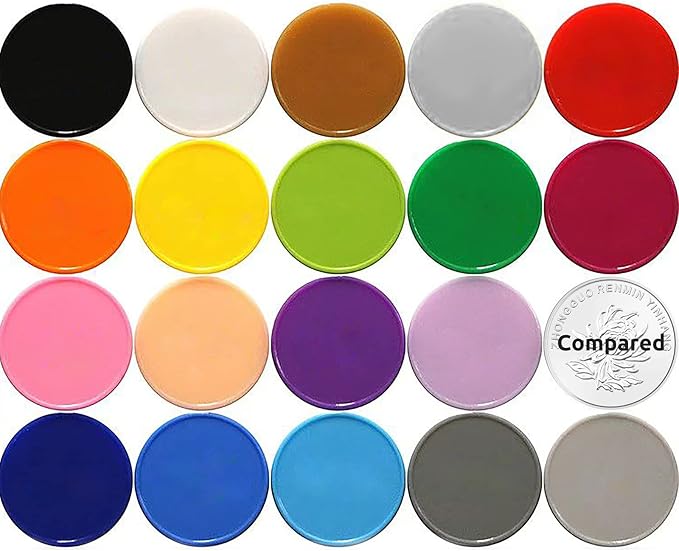 Set of 100 Opaque Plastic Learning Counters Mini Poker Chips Game Tokens with Storage Box (LightGray, 1 Inch)