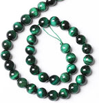 48PCS 8mm Top AAA Green Tiger Eye Beads Natural Stone Round Loose Beads for Jewelry Making DIY Bracelet,Necklace, Earrings 15" Inch