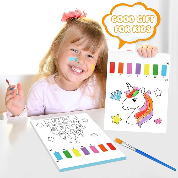 Paint with Water Coloring Books for Kids,Princess Art Craft Kit No Mess Water Color Painting Sets for Kids Ages 4-8,Birthday Gifts Travel Toy Crafts Supplies Kits for Girls Boys Drawing with 2 Brushes