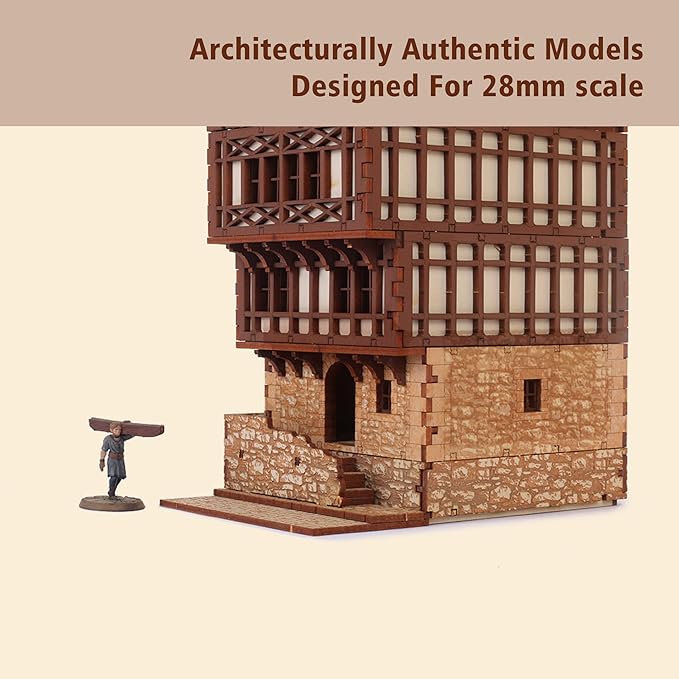 Creaky Timbers P - 3D Wooden Puzzle - 28mm Scale Model Building Kit for Adults, Educational Toy, Creative Gift, DIY Family Activity, Tabletop Miniature Terrain Kit, Architecture