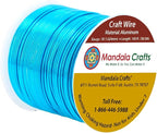 Mandala Crafts 18 Gauge Anodized Aluminum Craft Wire for Jewelry Making - 100 FT Colored Flexible Vivid Sky Blue Wire - Bendable for Bonsai Armature Crafting Sculpting