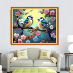 DMCVIVR Stamped Cross Stitch Kits for Adults Beginners Embroidery Kits 11CT Needlepoint Kits Cross Stitch Patterns Embroidery Patterns-Birds and Flowers 16x20 inch