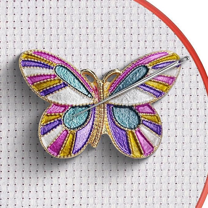 Magnetic Needle Minder Magnet Embroidery Accessories and Supplies Embroidery Needle Holder Cross Stitch Holder Needlework Supplies (Cardinal) (Butterfly)