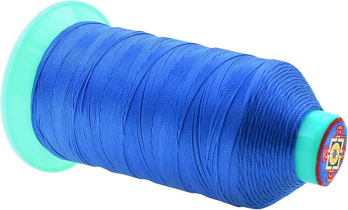 Mandala Crafts Bonded Nylon Thread Sky Blue Heavy Duty Sewing Threads - 800 YDs Size 207 630D T210 Tex 210 Thread for Leather Jeans Weaving Outdoor Marine Upholstery Threads