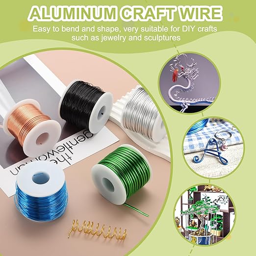 MECCANIXITY 12 Gauge Anodized Aluminum Craft Wire Bendable Bonsai Training Wire 98 Feet 2mm for Sculpting Crafts Wreath Floral Beading Jewelry Making, Dark Blue