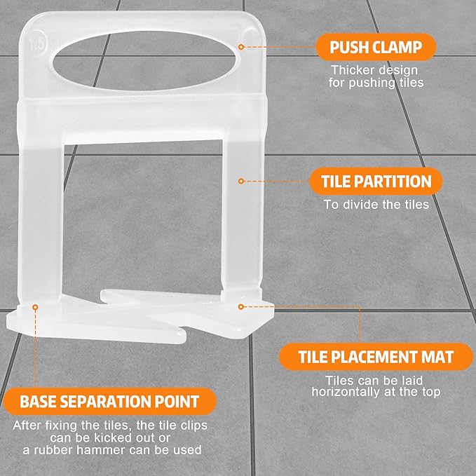 DGSL Tile Leveling System, 3500-Piece Tile Spacers Clips 1/16 Inch Tile Tools, Tile Installation Tools for Professional Ceramic Tile and Stone Installation