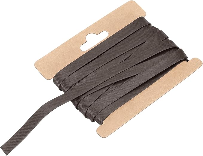 MECCANIXITY Double Fold Bias Tape for Sewing 1/3 Inch x 6 Yards Satin Pre-fold Continuous Binding Tape for Seaming Quilting Hemming Binding DIY Crafts, Dark Brown
