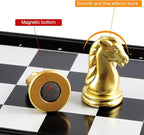 5'' Mini 3 in 1 Chess Checkers Backgammon Set Magnetic Folding Travel Chess Board with Instructions 2 Players for Kids and Adults