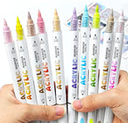 kander 12 Colors Dual Tip Acrylic Paint Markers, Reddish Brown Color — Extra Fine & Soft Brush Pen Set with Direct Ink Flow for Sketching, Detailing, Coloring on Wood, Canvas, Rock, Glass, DIY Crafts